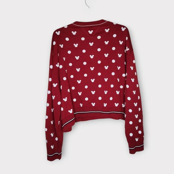 NEW Disney x Tommy Hilfiger Womens Mickey Heart Sweater XXL Red White Pullover - Picture 10 of 10